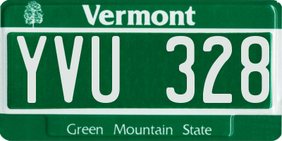 VT license plate YVU328