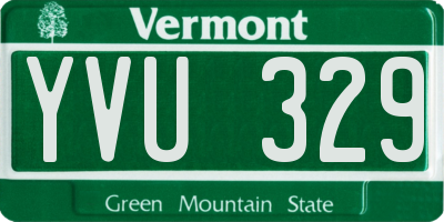 VT license plate YVU329
