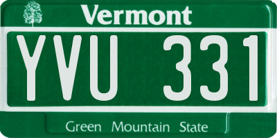 VT license plate YVU331