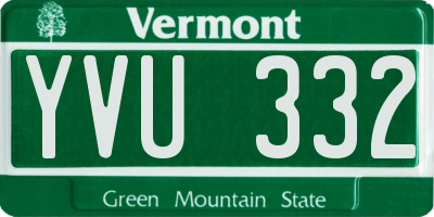 VT license plate YVU332