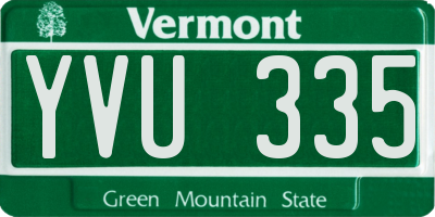 VT license plate YVU335