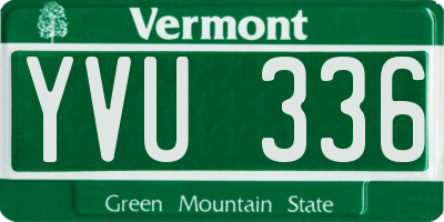 VT license plate YVU336