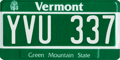 VT license plate YVU337