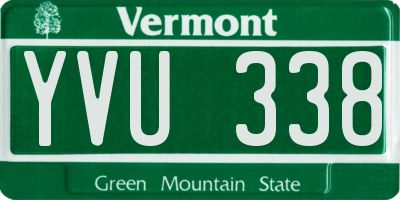 VT license plate YVU338