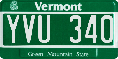 VT license plate YVU340