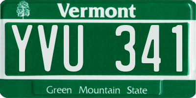VT license plate YVU341