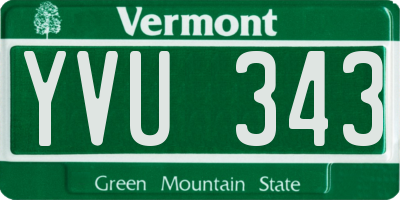 VT license plate YVU343