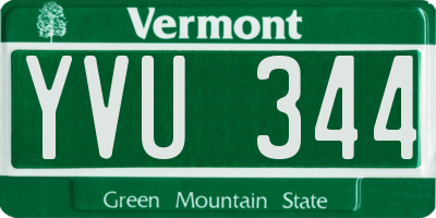 VT license plate YVU344