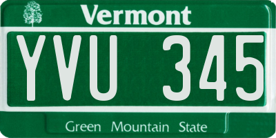 VT license plate YVU345