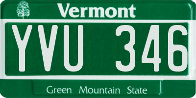 VT license plate YVU346