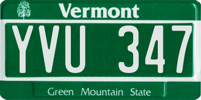 VT license plate YVU347