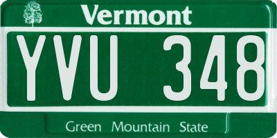 VT license plate YVU348
