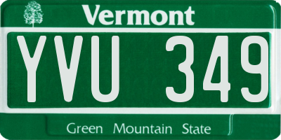VT license plate YVU349
