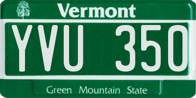 VT license plate YVU350