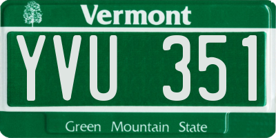 VT license plate YVU351
