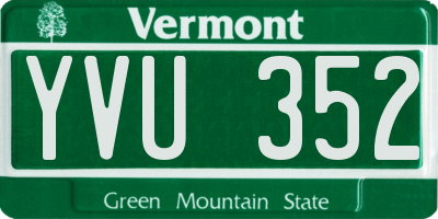 VT license plate YVU352