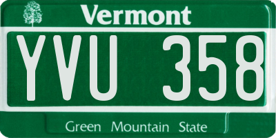 VT license plate YVU358