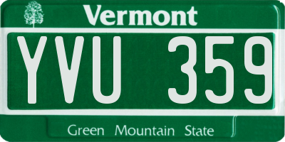 VT license plate YVU359