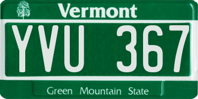 VT license plate YVU367