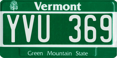 VT license plate YVU369