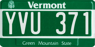 VT license plate YVU371