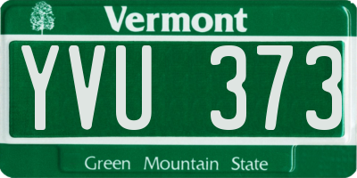 VT license plate YVU373
