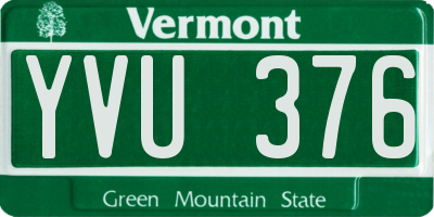 VT license plate YVU376