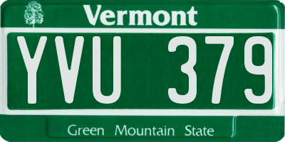 VT license plate YVU379