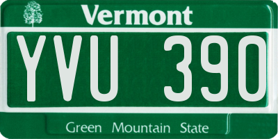 VT license plate YVU390