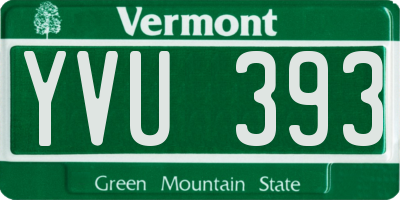 VT license plate YVU393