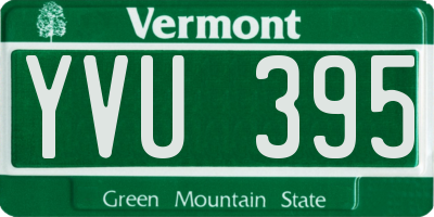 VT license plate YVU395
