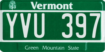 VT license plate YVU397