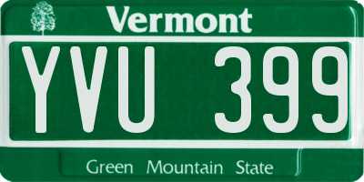 VT license plate YVU399