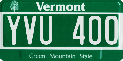 VT license plate YVU400