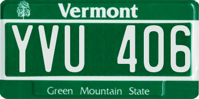 VT license plate YVU406