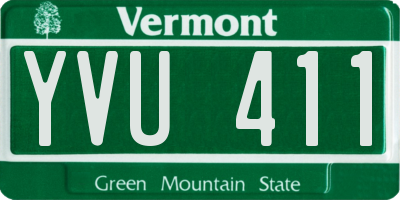 VT license plate YVU411