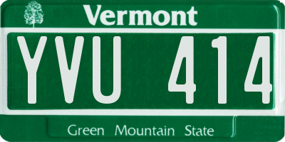 VT license plate YVU414