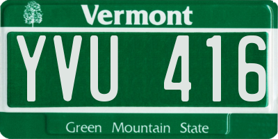 VT license plate YVU416