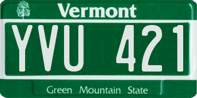 VT license plate YVU421