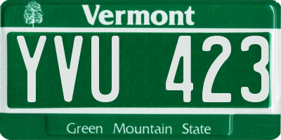 VT license plate YVU423
