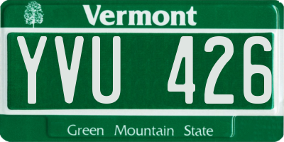 VT license plate YVU426