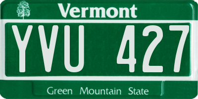VT license plate YVU427