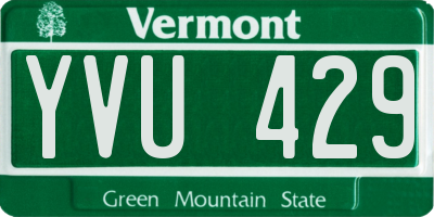 VT license plate YVU429