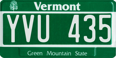 VT license plate YVU435