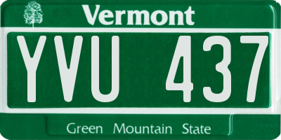 VT license plate YVU437