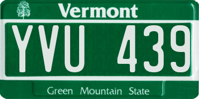 VT license plate YVU439
