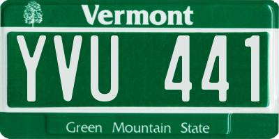 VT license plate YVU441