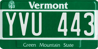 VT license plate YVU443