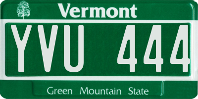 VT license plate YVU444