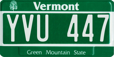 VT license plate YVU447